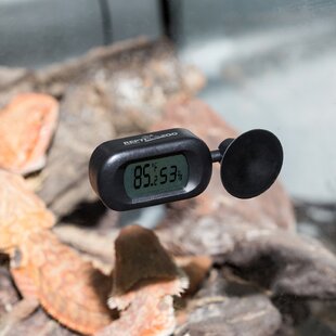REPTI ZOO Reptile Thermometer Hygrometer, Digital Alarm Thermo-Hygrometer  with Probe & Suction Cup for Reptile Terrarium Aquarium Tank