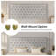 Tête de lit capitonnée à oreilles capitonnée avec garniture cloutée pour lit réglable, option de fixation murale - gris velours-786333628-786333629