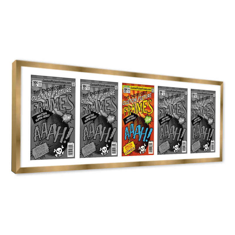 5 tapis de cadre de bandes dessinées pour exposer 5 bandes dessinées UV en acrylique, support et matériel de suspension