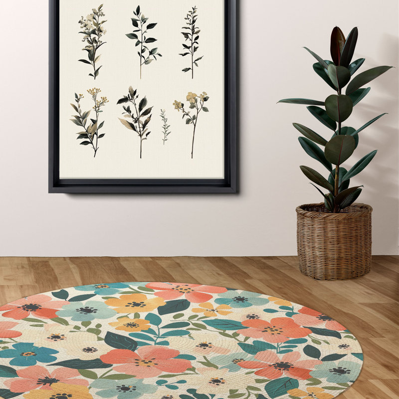 Tapis tressé Springtime, Rond 5 pi