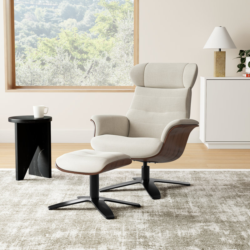 Dillon 31" Wide Power Swivel Lounge Chair Recliner With Ottoman
