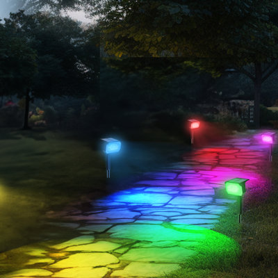 Solar Powered Stainless Steel Pathway Light Pack