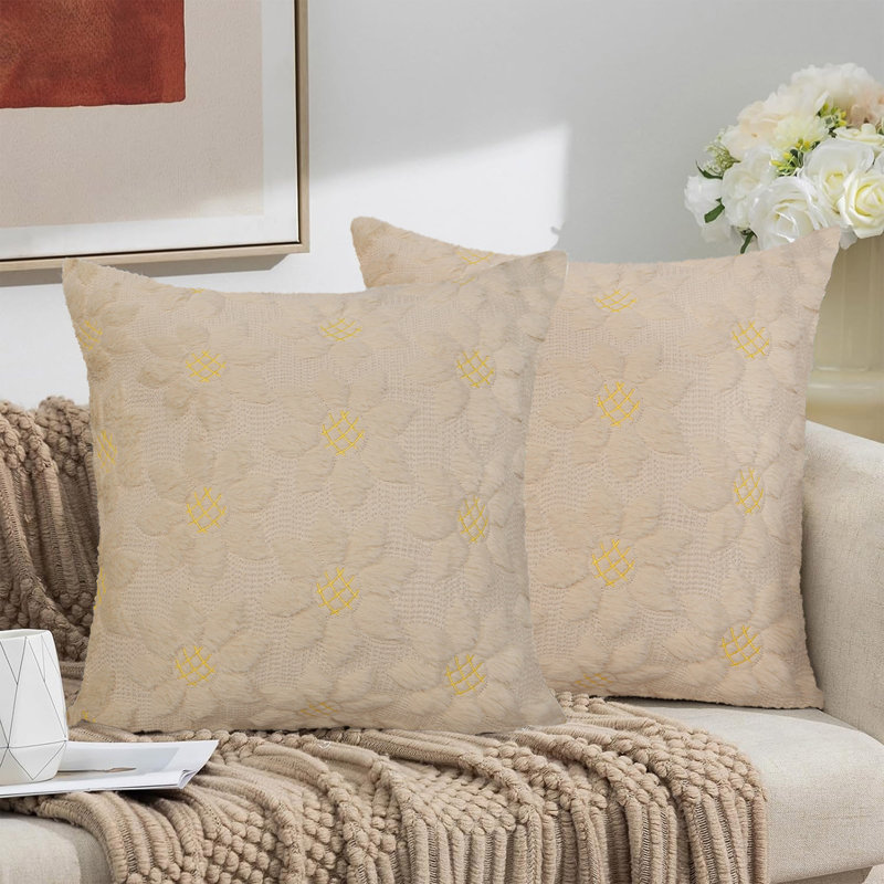 Housses de coussin en jacquard Barossa Design, Carré 20 po, Beige