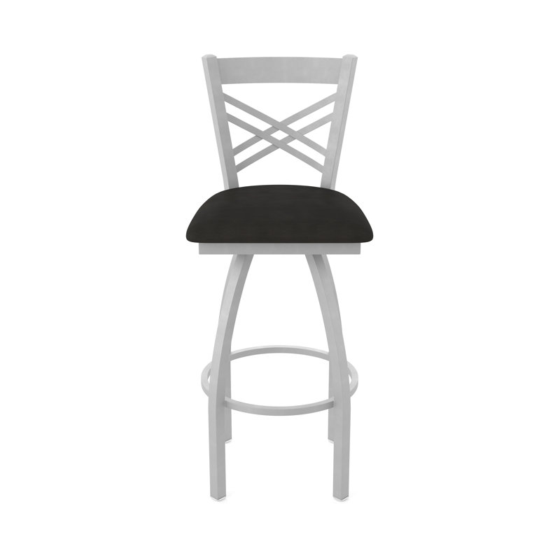 Tabouret pivotant 820 Catalina, Nickel anodisé, Vinyle - espresso Canter, Tabouret de bar (siège d'une hauteur de 30 po)