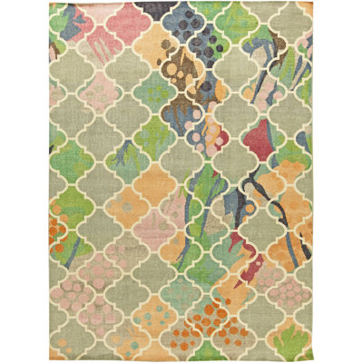 Tapis moderne en laine fait à la main 9 pi x 12 pi Modern
