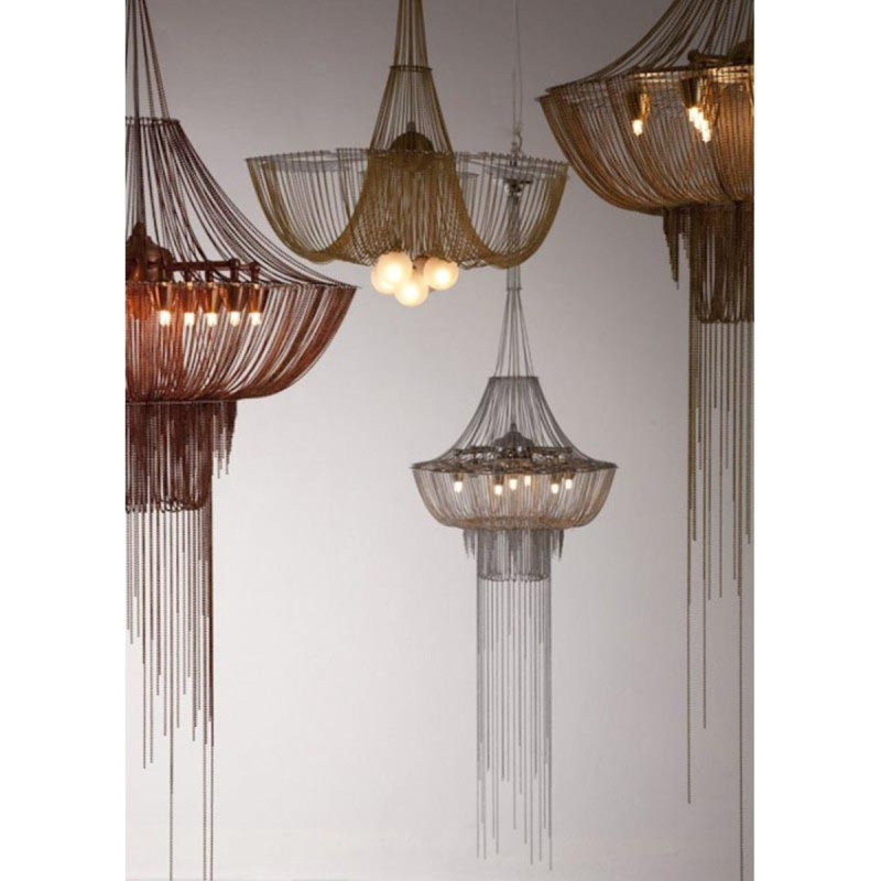 Lustre lumière fleur de vie, Plaqué bronze, Laiton brossé, 16 po de largeur x 20 po de hauteur