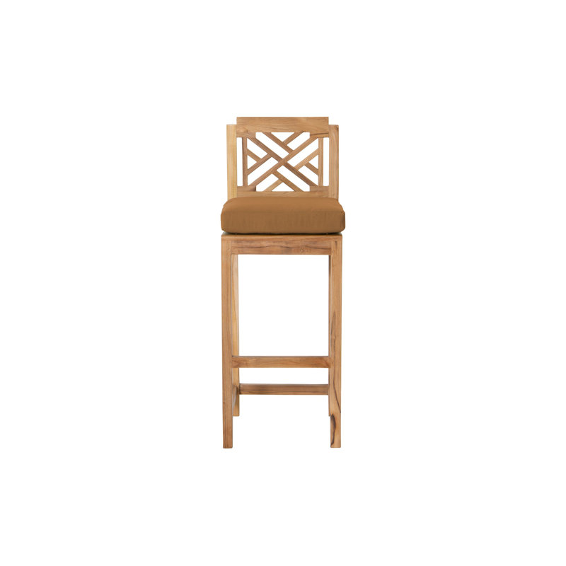 Monterey Yes Stool with Solid Wood Frame, Camel