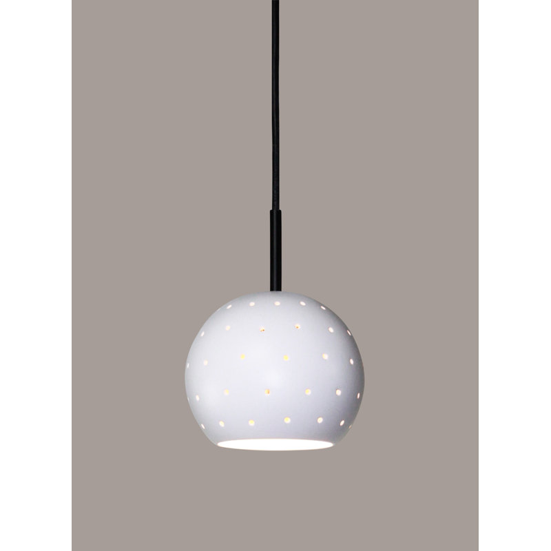Luminaire suspendu sphère 1 lumière del brillance, Blanc satiné