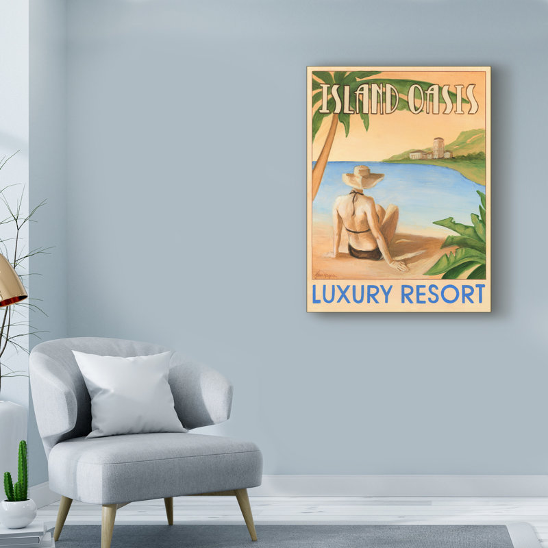 « island oasis », reproduction d’impression sur toile tendue, H 32 po x l 24 po x P 2 po