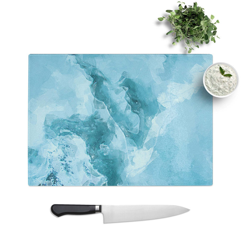 Tempered Glass Peaceful Chopping Board, 39 cm W x 28.5 cm L