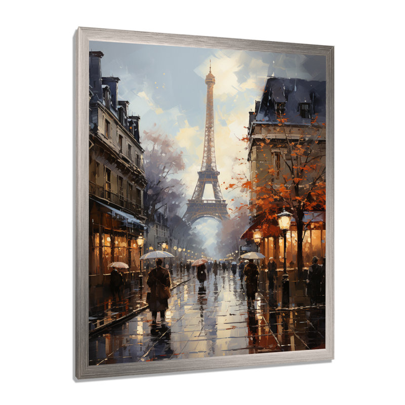 Eiffel Paris au 19e siècle - art mural Paris, H 20 po x l 12 po x P 1 po, Cadre simple argenté