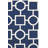 Rodgers Hand Woven Flat Weave Wool/Cotton Geometric Rug in White/Blue-1977016108