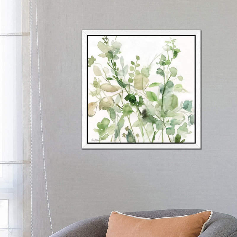 Sage Garden II 1 Piece Floater Frame Painting on Canvas, 45.72 cm H x 45.72 cm W, White