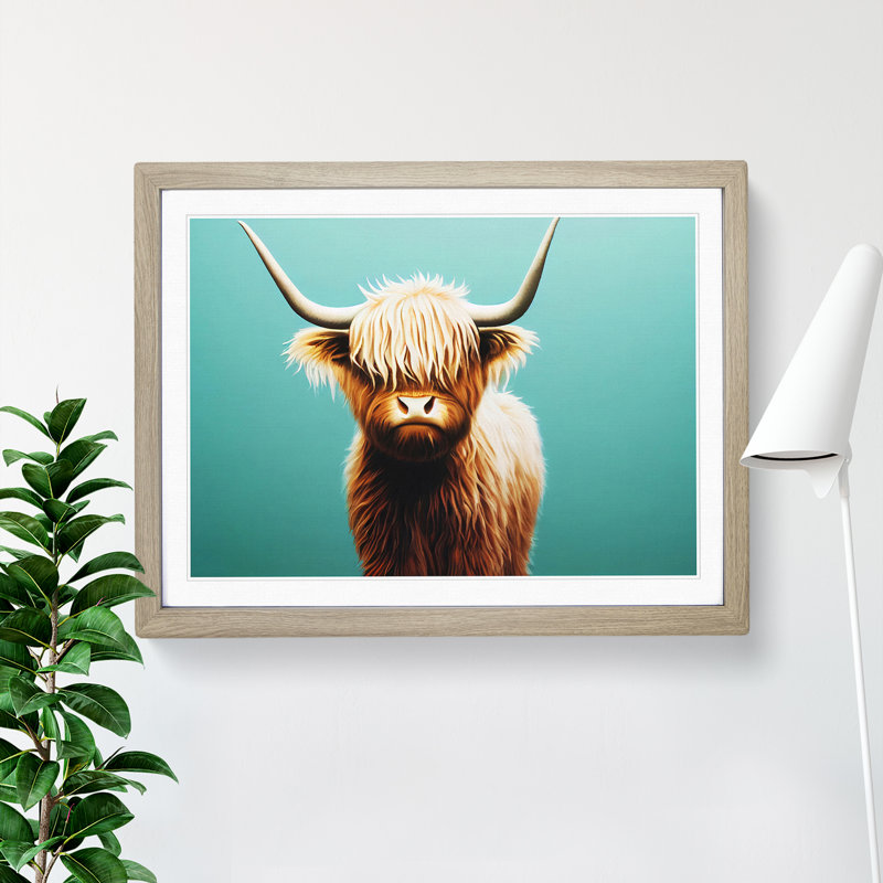 Grand Highland Cow - Print, 34cm H x 46cm W, Oak