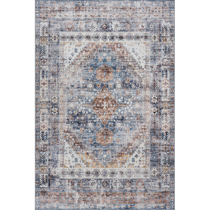  Tapis lavable médaillon Serisse, Rectangle 5 pi 6 po x 9 pi 6 po