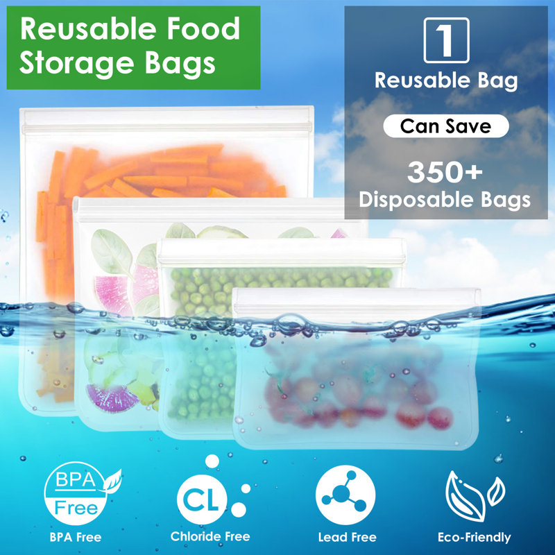 20 sacs de rangement pour aliments réutilisables et résistants au gel sans BPA