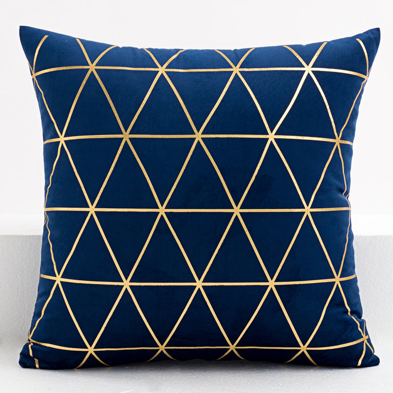  Housse de coussin carré et insert, 20 po x 20 po, Bleu très foncé, Housse de coussin seulement - sans coussin