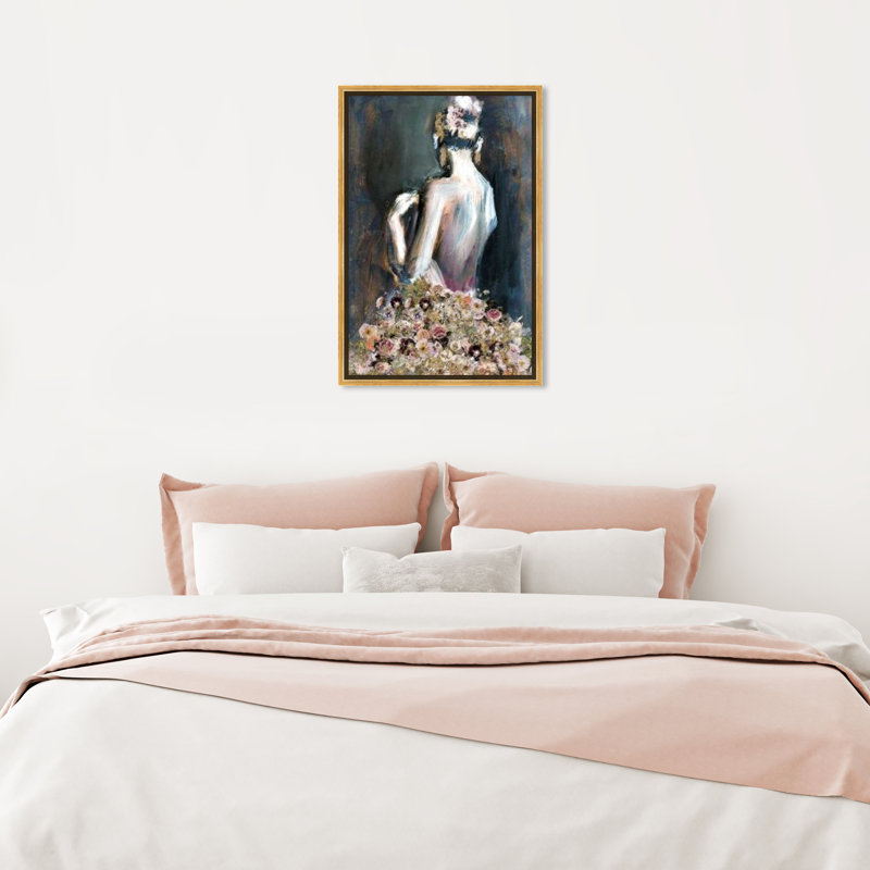 " Thinking About You ", Picture Framed Canvas, 30" H x 20" W, Gold