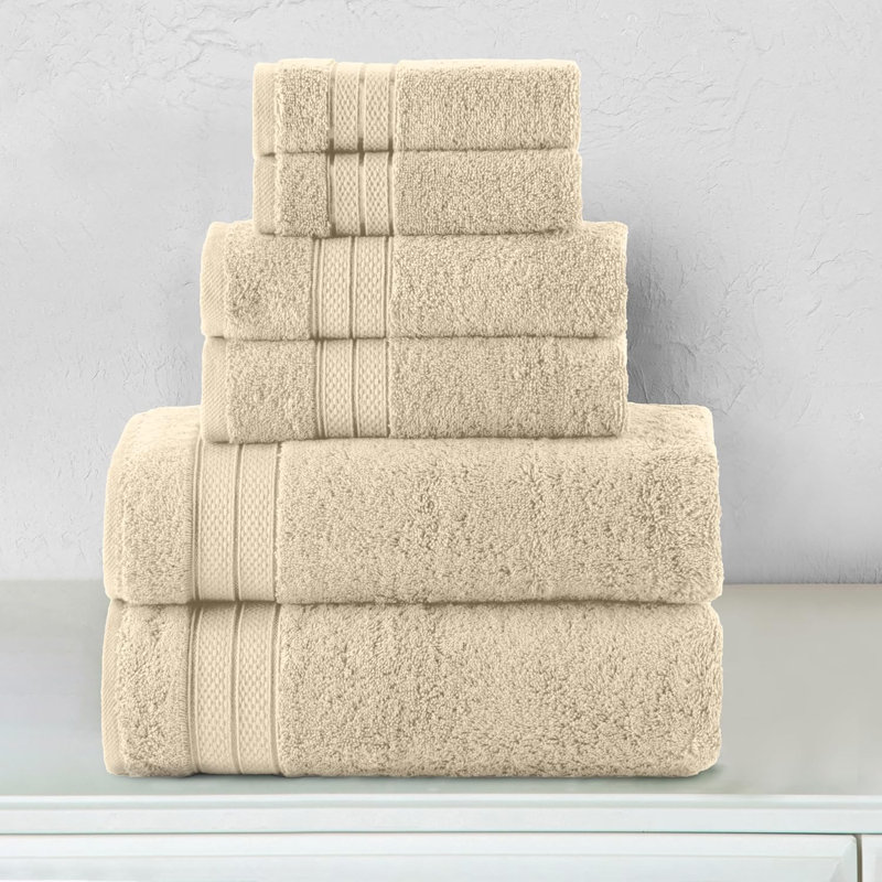 Ensemble de serviettes de bain 6 pièces Elegant Comfort Luxury, Ivory