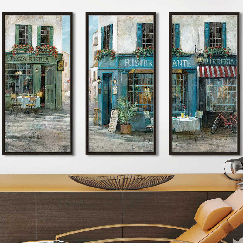 "Birreria" par Ruane Manning, reproduction sur toile flottante 3 pièces, H 33,5 po x l 52,5 po x P 2 po