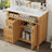 Vaimi 36" Bathroom Storage With Sink, Wood Vanity Cabinet With Flip-Out Drawer