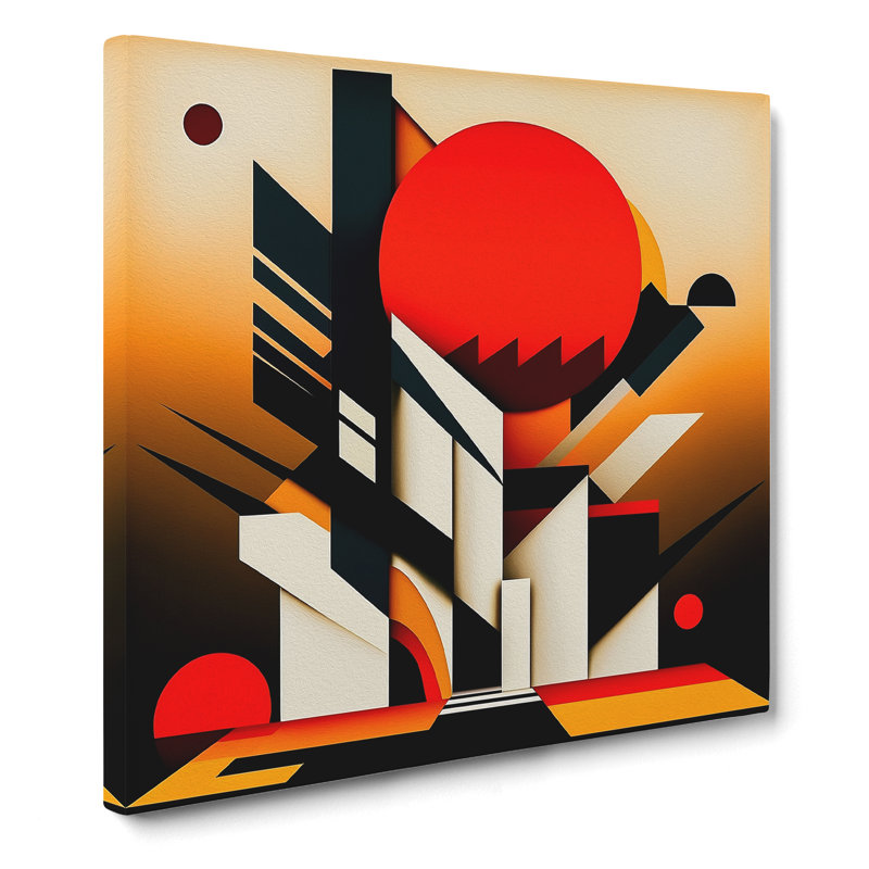 Art Deco Sunset Suprematism No.1 - Print, 50cm H x 50cm W x 3cm D