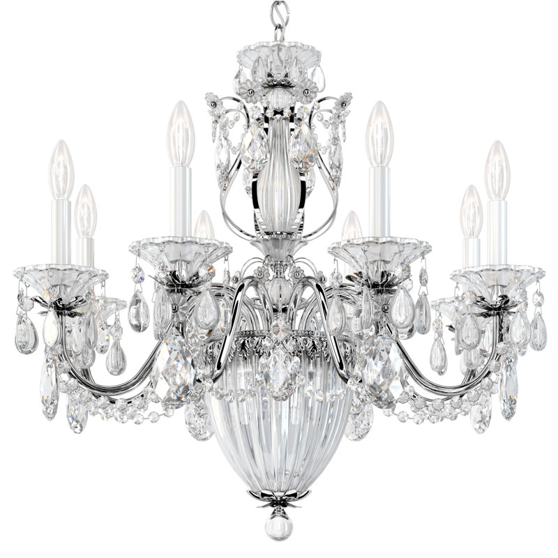 Bagatelle 11 - Light Chandelier, Polished Silver, Clear Crystals from Swarovski