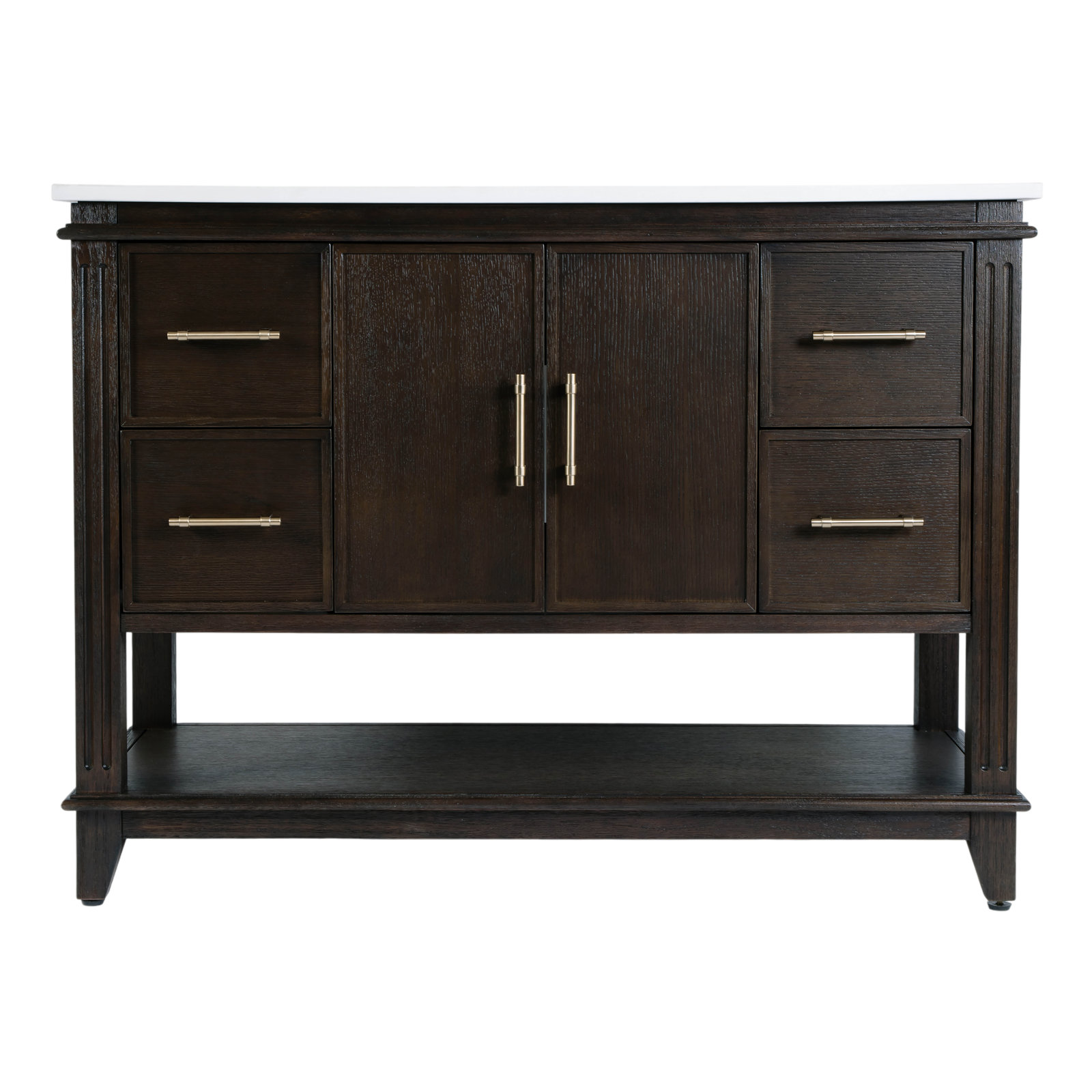 Reece 48 in. W Quartz Top Single Sink Bathroom Vanity
