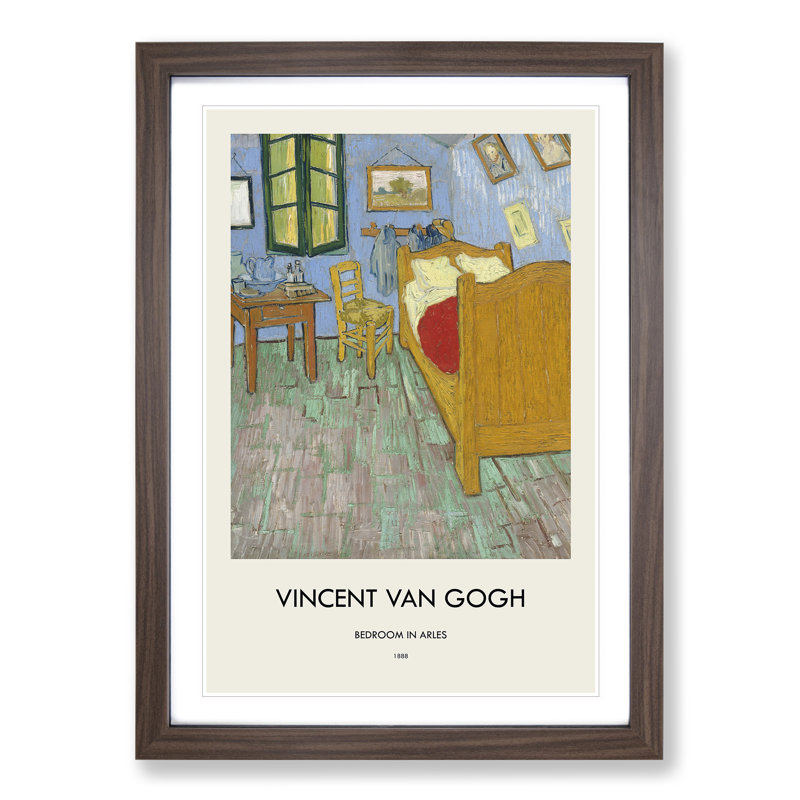 Bedroom in Arles by Vincent Van Gogh - Picture Frame Graphic Art, Walnut Framed, 65cm H x 48cm W x 2cm D
