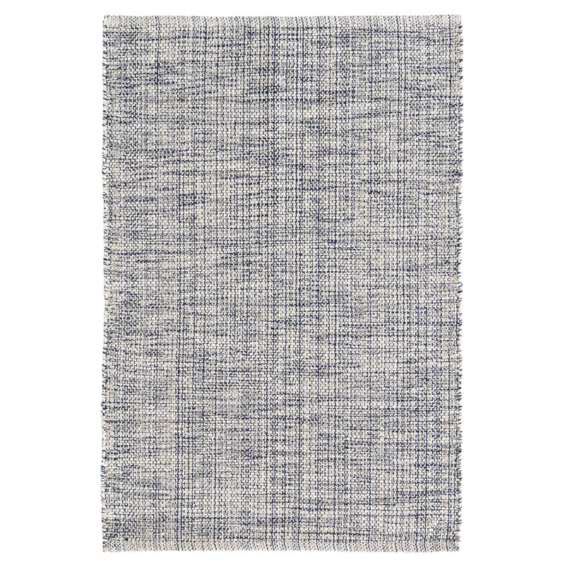 Marled Indigo Handwoven Cotton Rug, Rectangle 2' x 3'