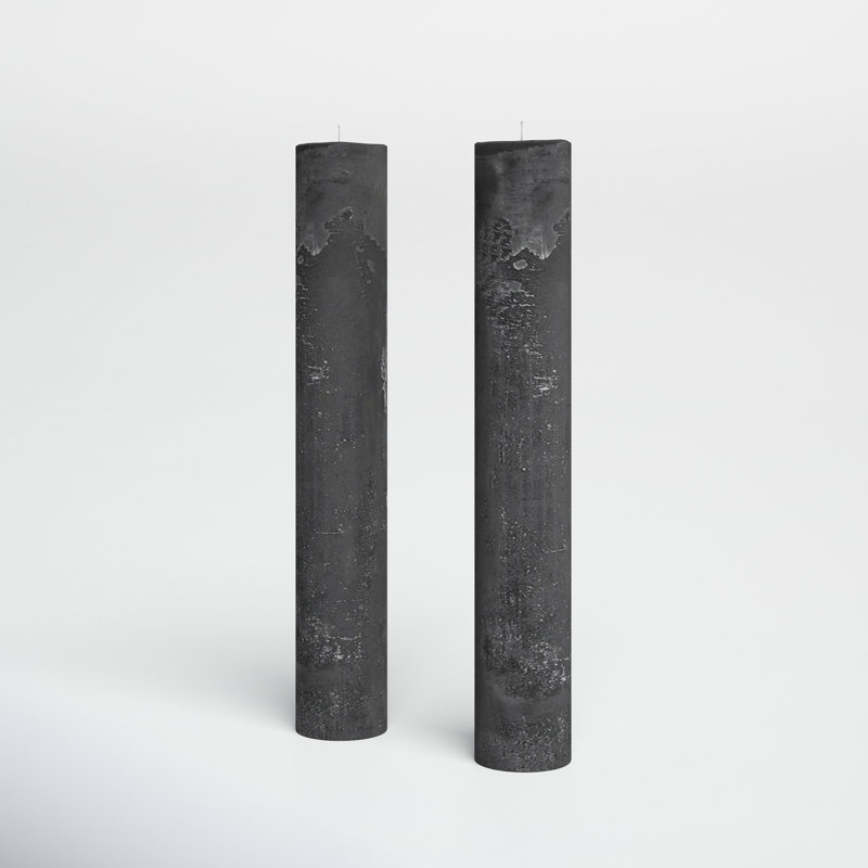 Unscented Pillar Candle, Black, 17.75" H x 2.75" W x 2.75" D