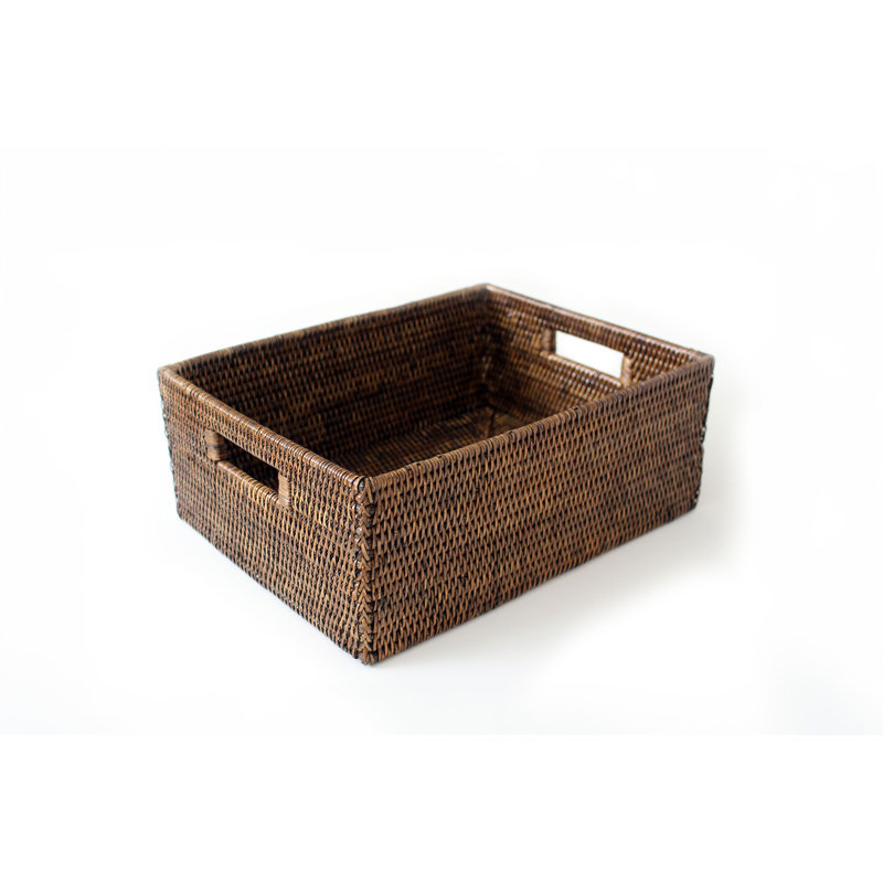 Handmade Wicker Decorative Basket, Antique Brown