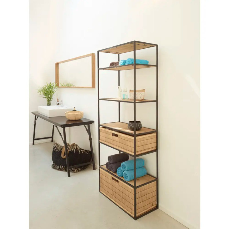 17 Stories Aliia Bamboo Basket, Brown