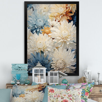 «White and Blue Mums Fragrant Elegance II», reproduction sur toile