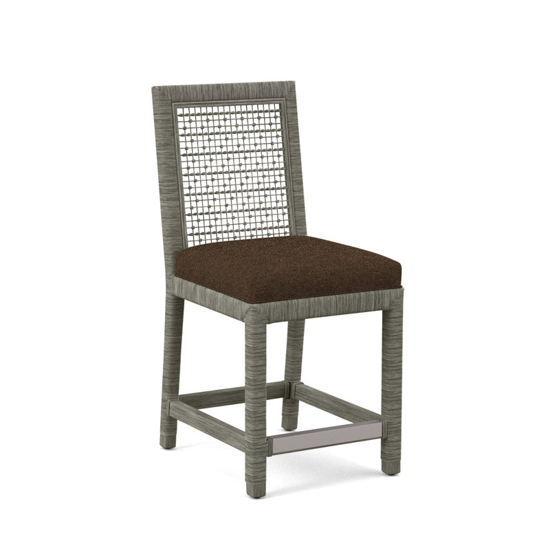 Pine Isle 24" Counter Stool, Twine Linen-Look Performance; 0325-73, Greystone