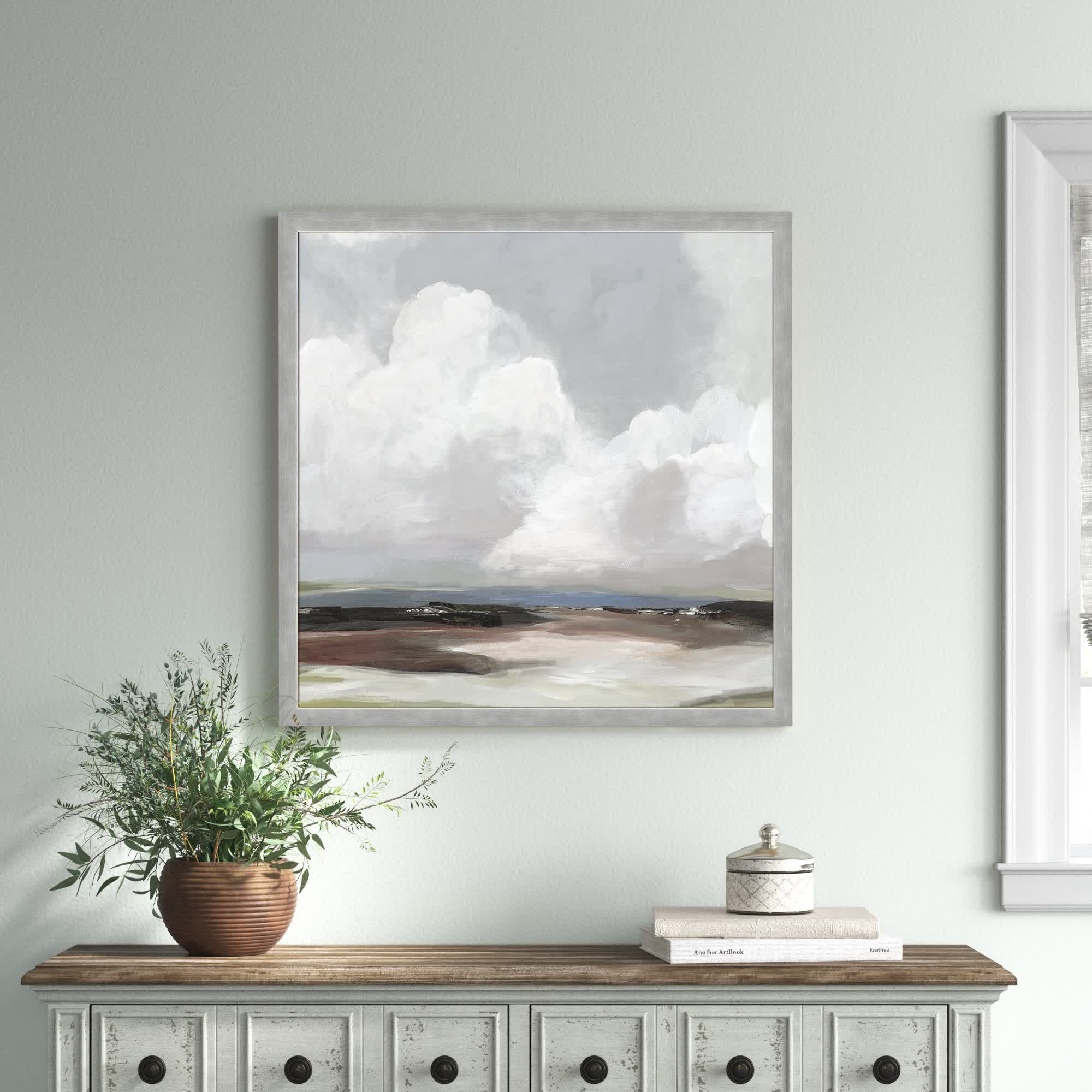 Morning Air - Picture Frame Painting Print, 33" H x 33" W x 1.12" D, Matte Silver Framed