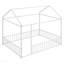 Structure de lit pleine grandeur en métal avec clôture, pour enfants, adolescents, filles, garçons, blanc-1129280195-1129280196