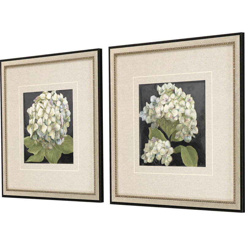 Hydrangeas on Black S/2