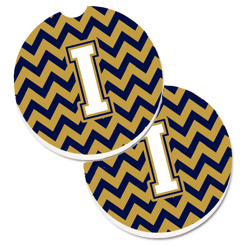 Sous-verre pour voiture, I, Bleu / doré