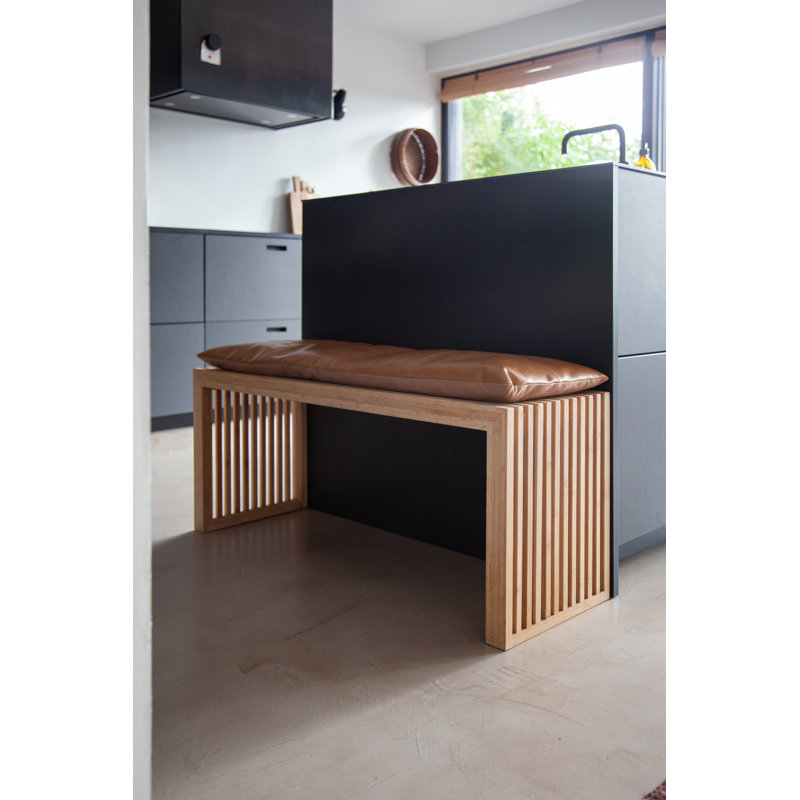 Riback Solid Wood Bench, 43cm H x 104cm W x 35cm D, Light Brown