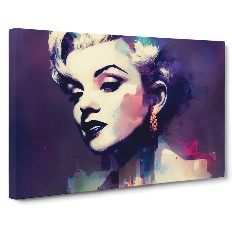 Pastel Marilyn Monroe Abstract - Wrapped Canvas, 35cm H x 50cm W x 3cm D