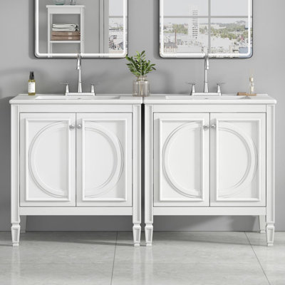 Bathroom Vanity with Double Sink Combo Set