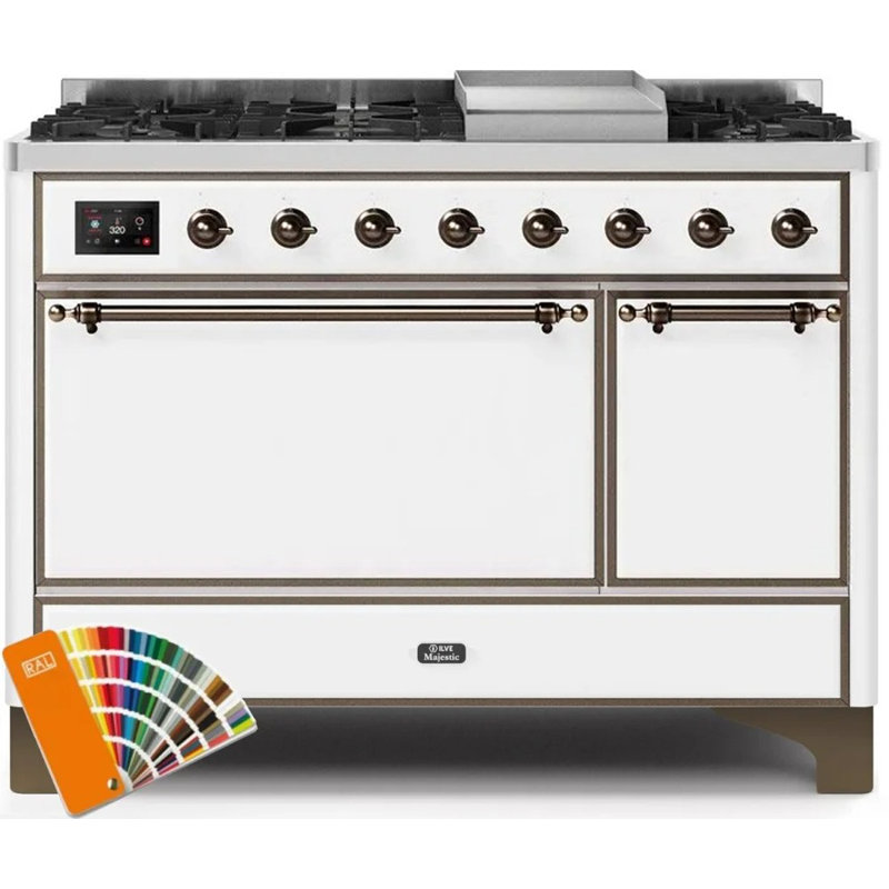 Majestic II 47.83" 5.02 Cu.Ft. Freestanding Dual Fuel with Griddle and Convection Oven, Natural Gas, Stainless Steel/Copper