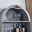 Armoire de rangement cintrée avec casier à vin amovible et tablettes ajustables-797972896