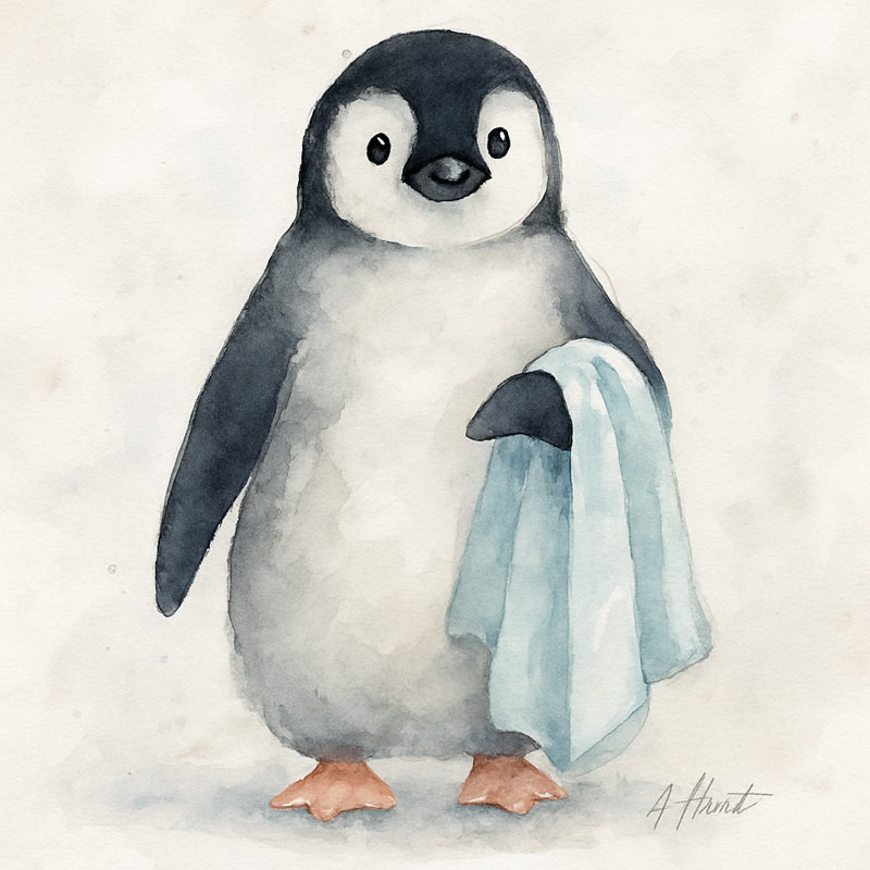 Impression sur toile, "Adorable bébé pingouin", H 20 po x l 20 po