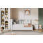 Lit de jour simple en bois avec tablettes de rangement