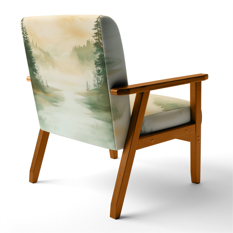Chaise rembourrée Pop Art, Accoudoirs carrés bruns