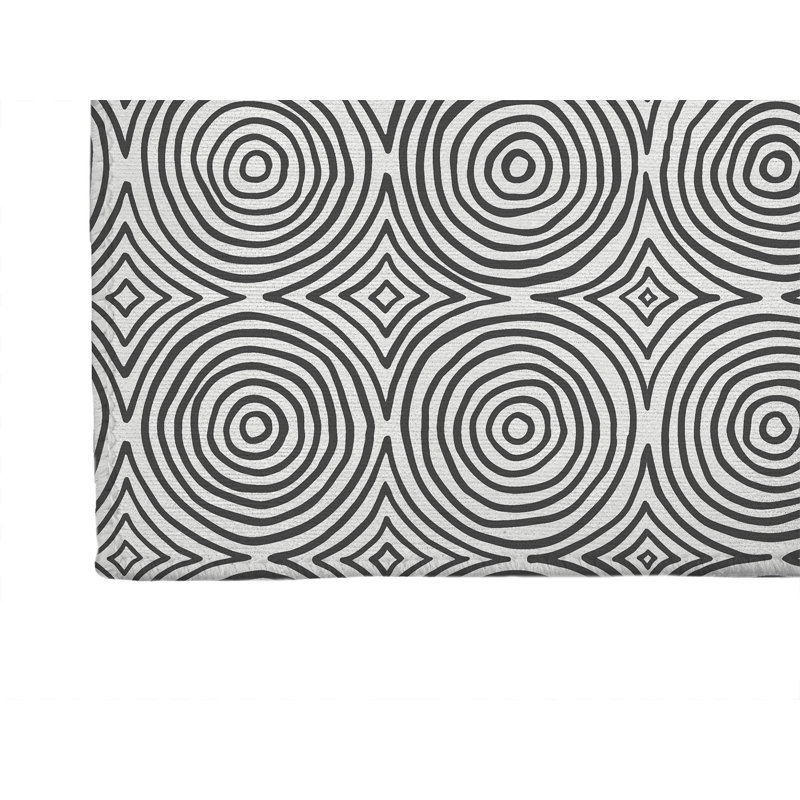 Tapis d'extérieur antidérapant Rolling Circles, Tapis de couloir 2 pi 6 po x 8 pi