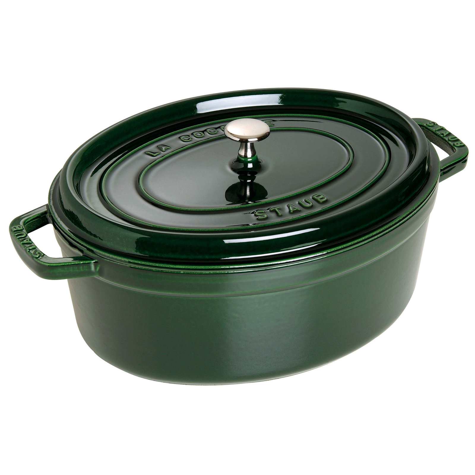Staub Cast Iron Oval Cocotte, Basil, 7.08 qt