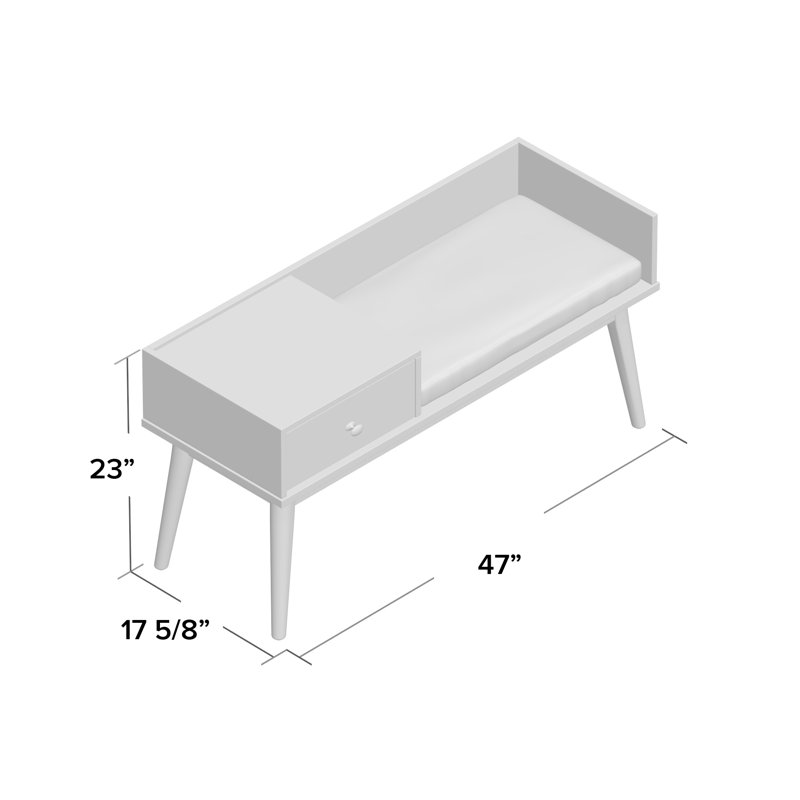 Hartnett Linen Upholstered Storage Bench, White